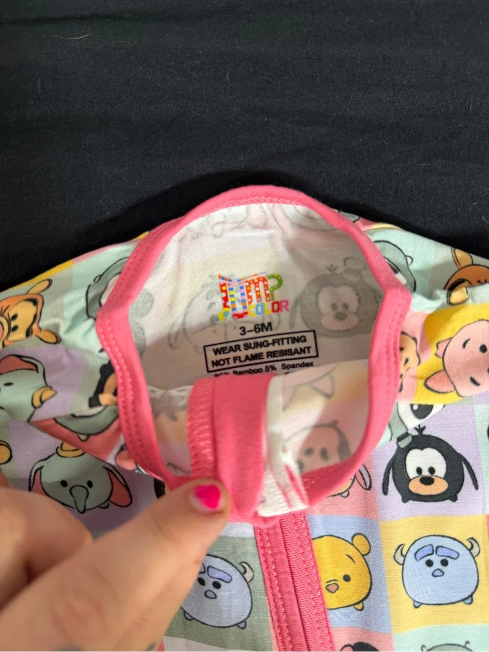 Disney Bamboo Pink Multi-Character One-Piece Pajamas